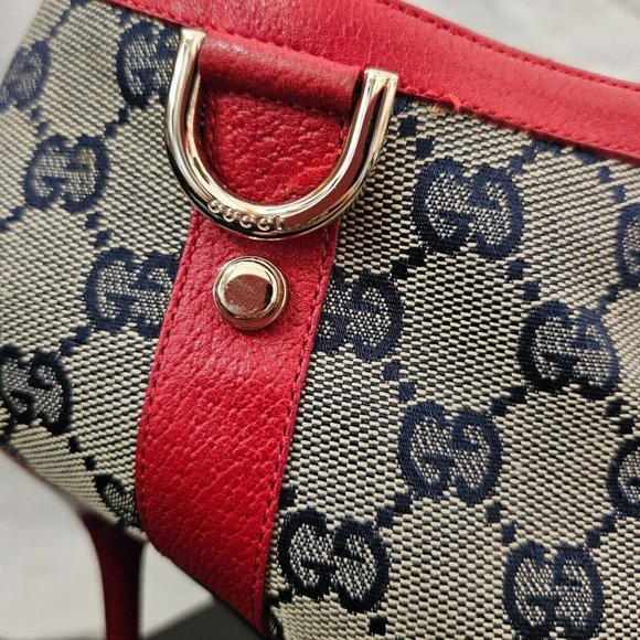 GUCCI~VERY RARE~GG MONOGRAM D RING ZIPPERED STILETTO POINTED TOE RED LEATHER - Picture 6 of 17